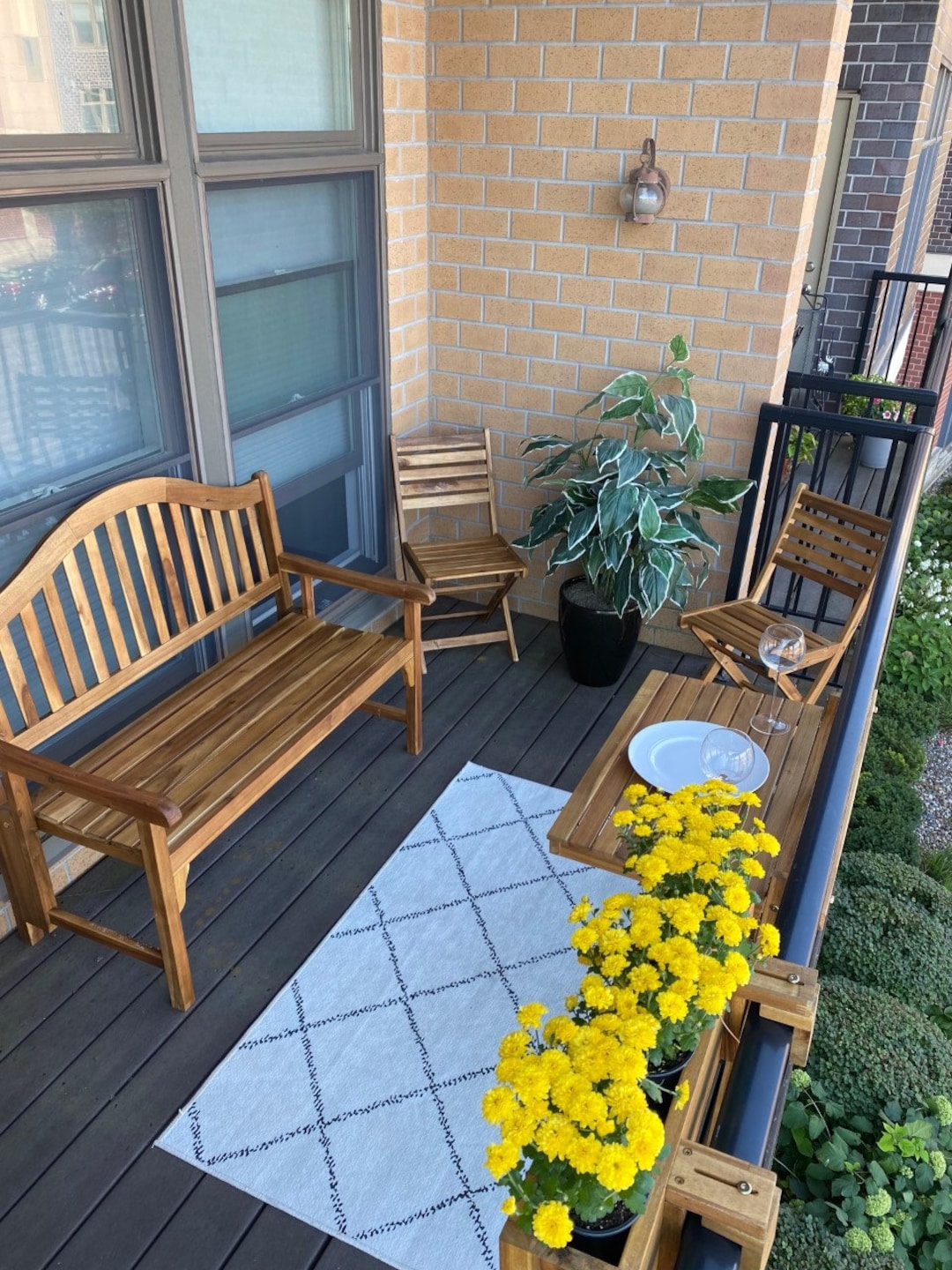 6 Piece Patio Wise Balcony Bistro Set, Dining Table and Two Chair Combo, Outdoor Living Condo