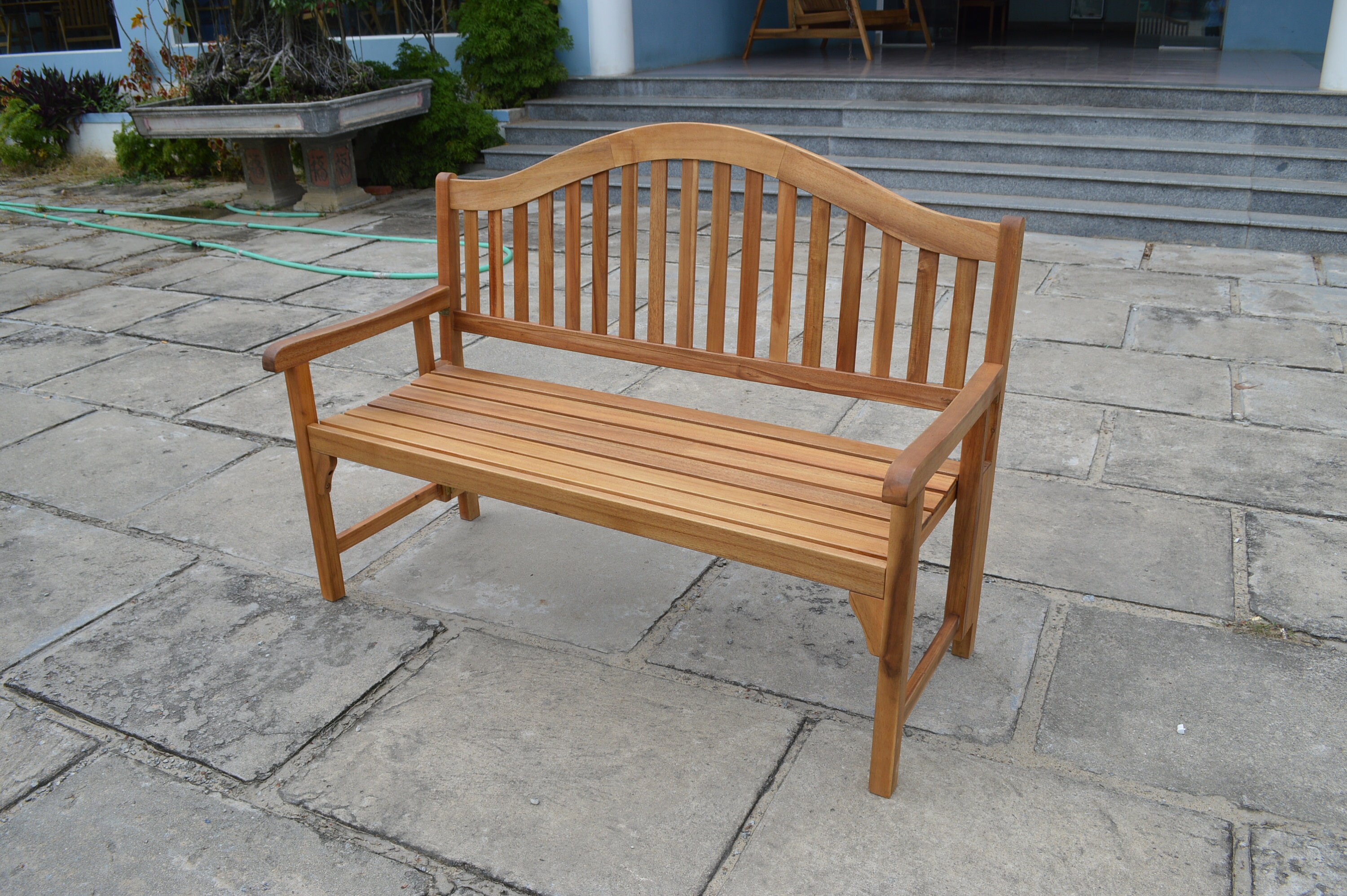 Banco de jardín de madera Patio Wise Banco plegable clásico | Etsy