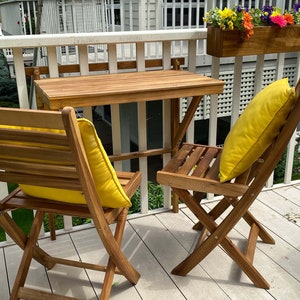 Set of 2 Acacia Folding Chairs, Garden Chairs, Patio Wise Wooden Folding Chairs, Outdoor Furniture, Rustic Farmhouse Chair, Portable Seating image 8