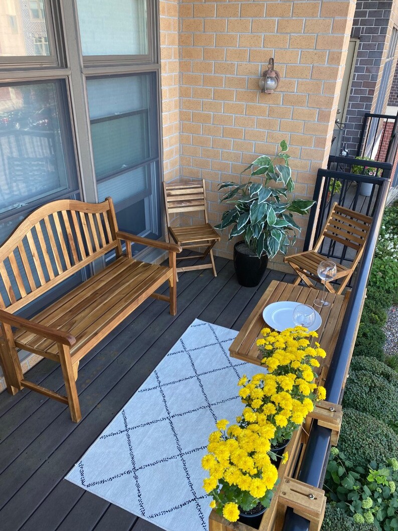 Balcony Space Saver Folding Table Folding Balcony Table Etsy