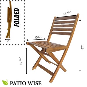 Set of 2 Acacia Folding Chairs, Garden Chairs, Patio Wise Wooden Folding Chairs, Outdoor Furniture, Rustic Farmhouse Chair, Portable Seating image 6