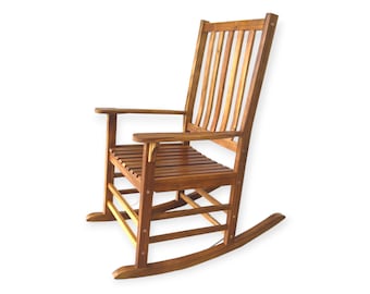 Stylish Acacia Wood Rocking Chair: Perfect for Porch, Deck, Patio & Balcony - Indoor/Outdoor Furniture by Patio Wise