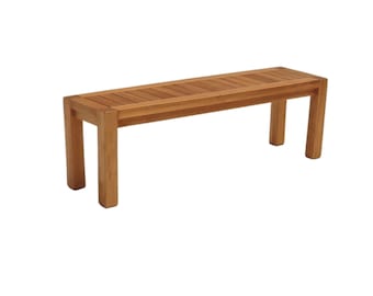 Banc traditionnel sans dossier en bois d'acacia, porche en bois intérieur/extérieur de 5 pieds, terrasse, jardin et parc par Patio Wise