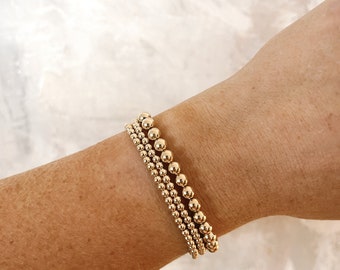 14k Gold Filled Hand Beaded Bracelets