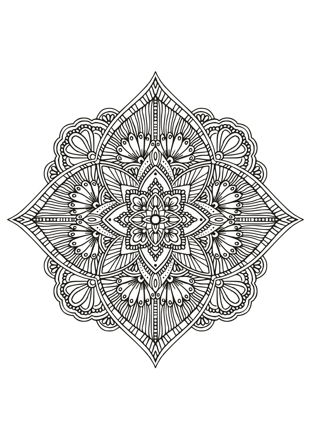 Beautiful Unique Mandala Coloring Pages X 23 - Etsy