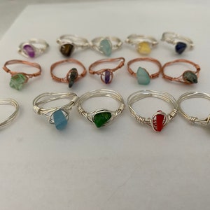 Wire Wrapped Crystal Rings - Etsy