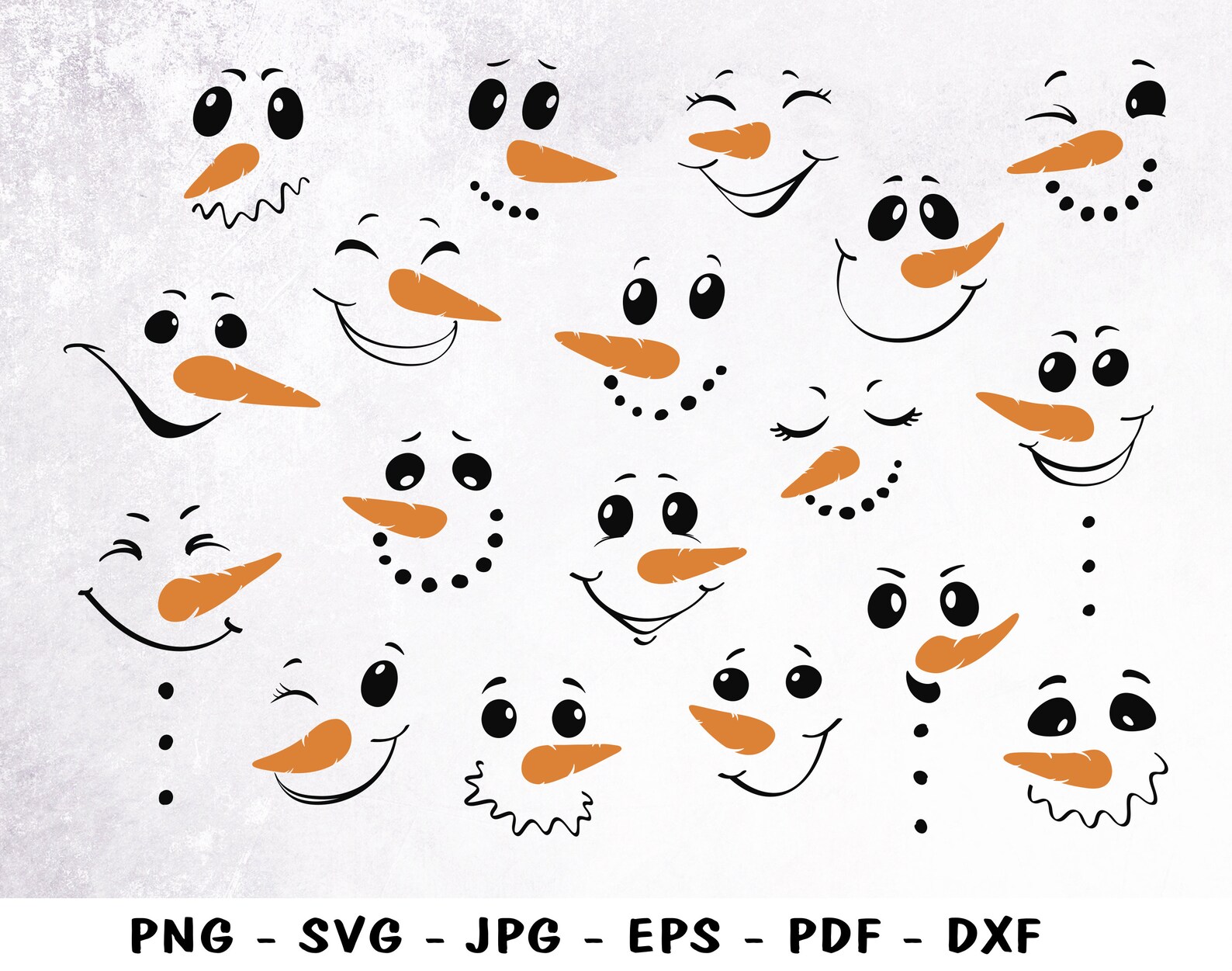 Schneemann Svg Schneemann Gesicht Svg Bundle Schneemann | Etsy