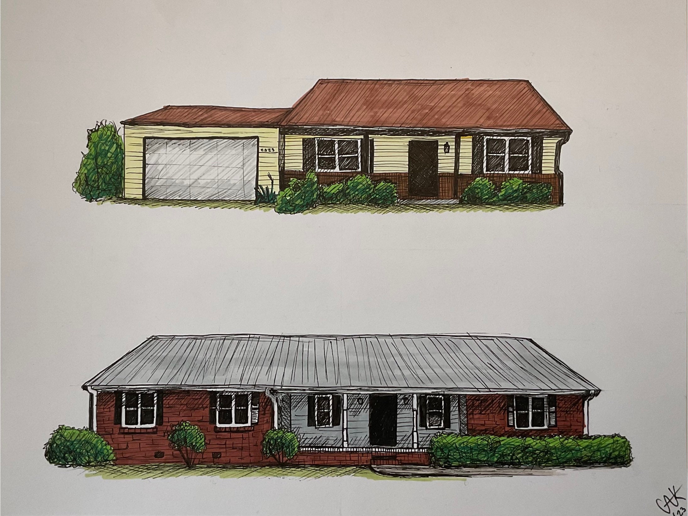 Custom Pen and Ink House Drawing - Etsy