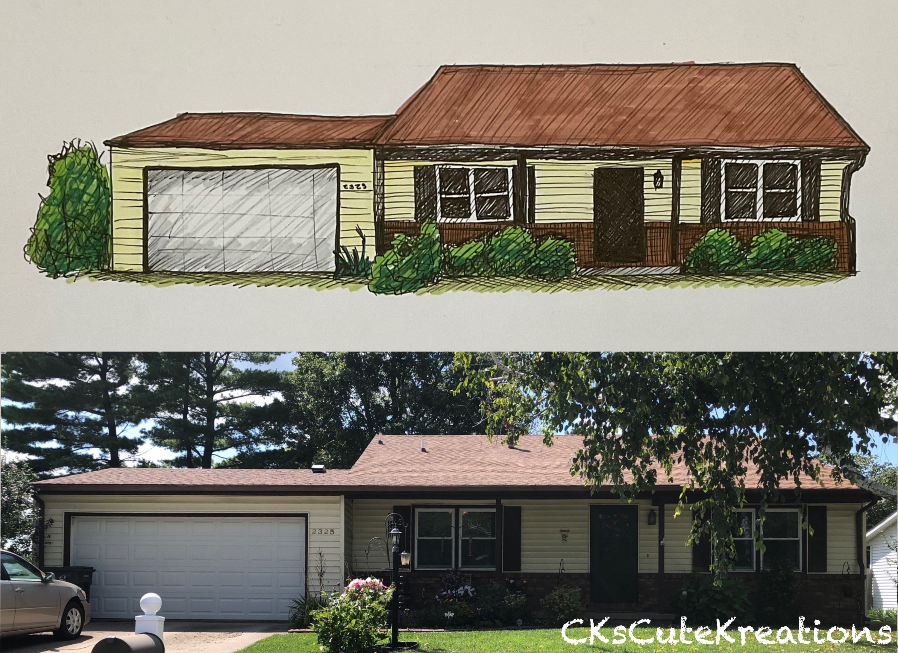 Custom Pen and Ink House Drawing - Etsy