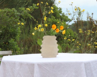BIG VASE - with dots / handmade - stoneware ceramic