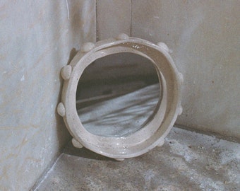 Handmade mirror with ceramic mirror - Dot Ceramic Frame