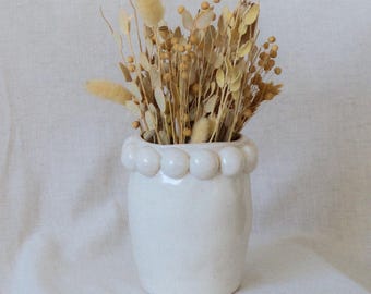 Mini Dot Vase - Handmade Ceramic - White Speckled