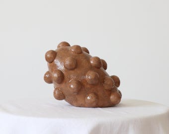Dot Ceramic Object // Ceramic Handmade - Brown // bookshelf