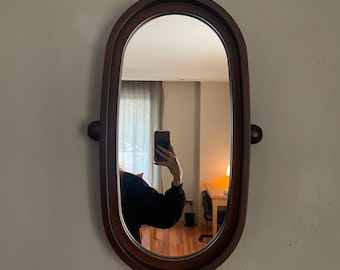 Wooden Oval Mirror Frame with Dots - Big one