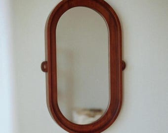 Wooden Oval Mirror Frame with Dots - Big One
