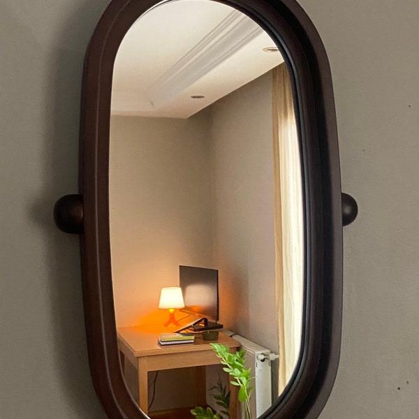 Wooden Oval Mirror Frame with Dots - Big one