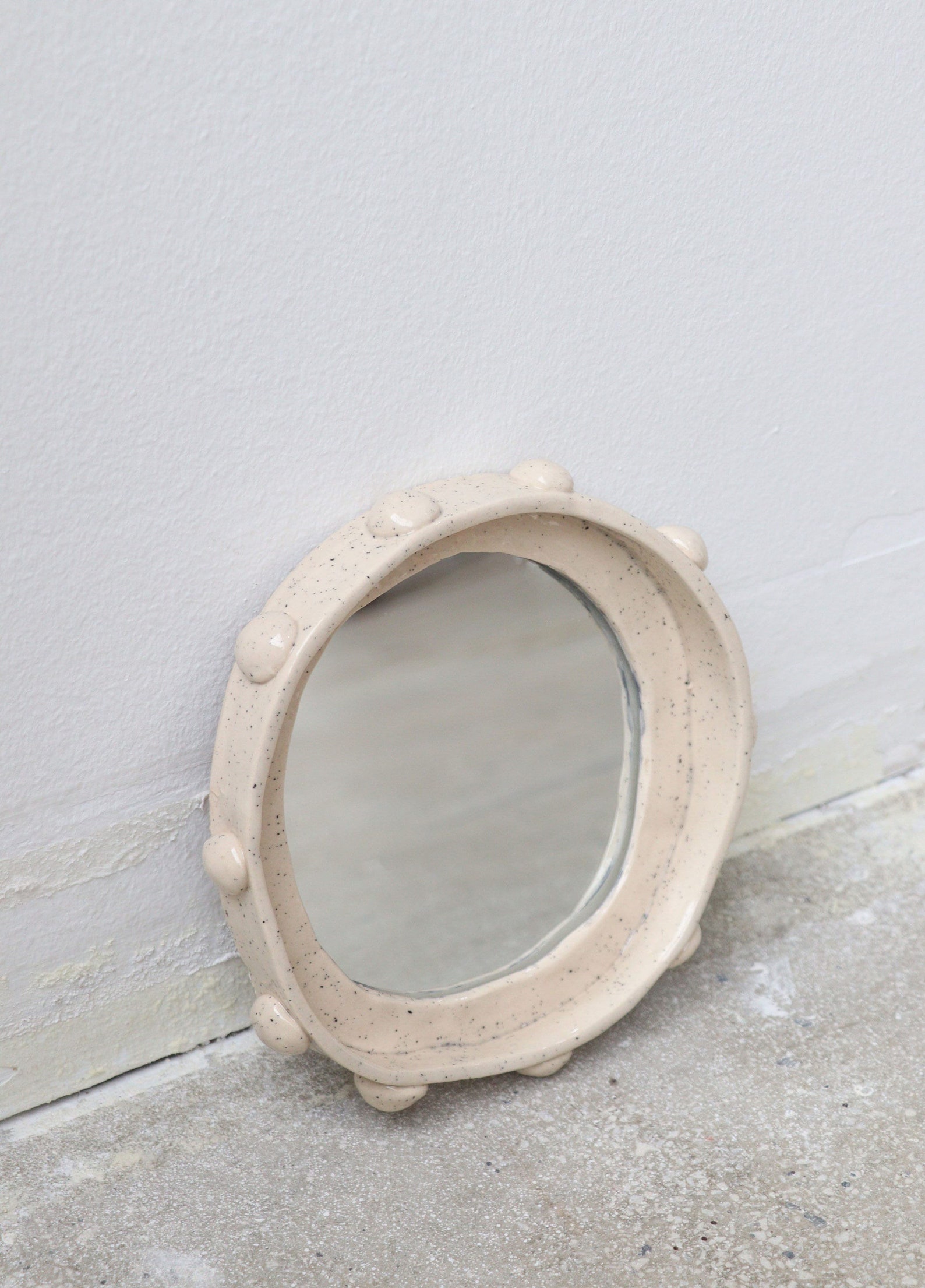 Handmade Mirror With Ceramic Mirror Dot Ceramic Frame Etsy