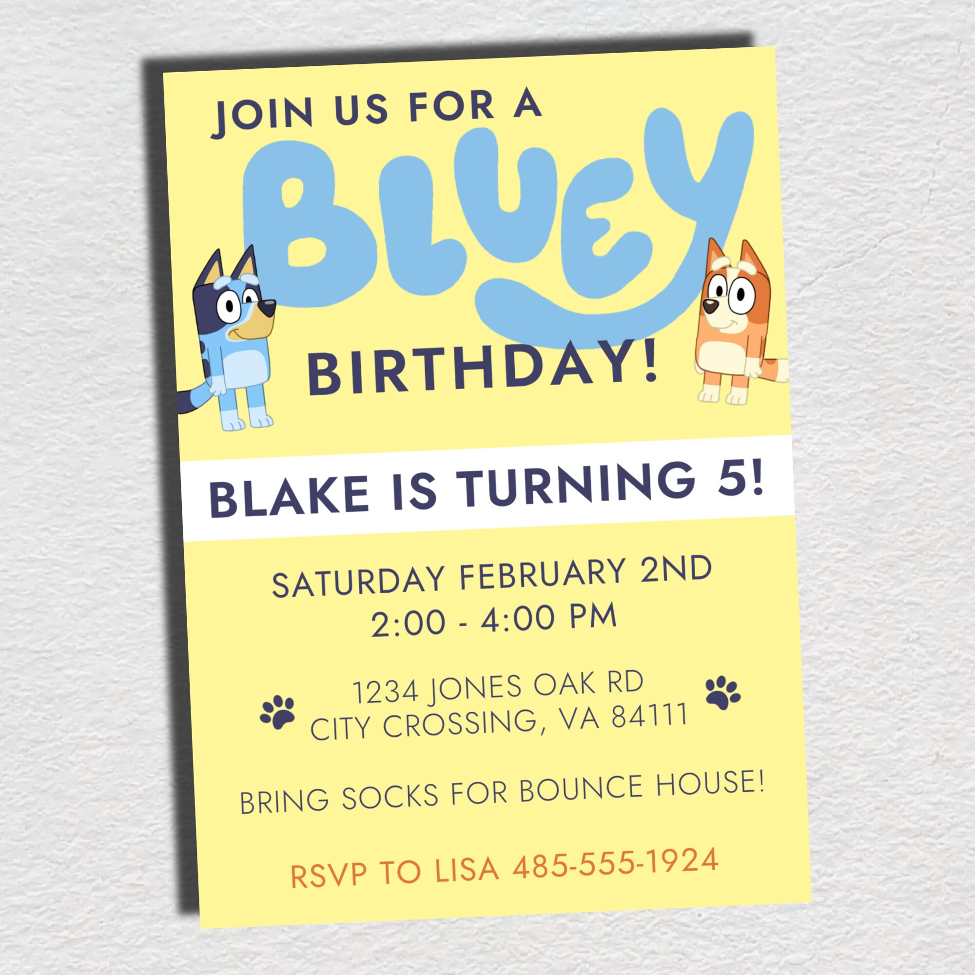 Anniversaire Bluey Invitation d'anniversaire Bluey Fête Etsy France