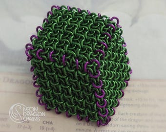 Jumbo Gelatinous Jelly Cube / Green Chainmaille Fidget Toy