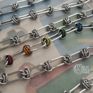 Rainbow Chrome Necklace / Stainless Steel Necklace / Paperclip Chainmaille Necklace