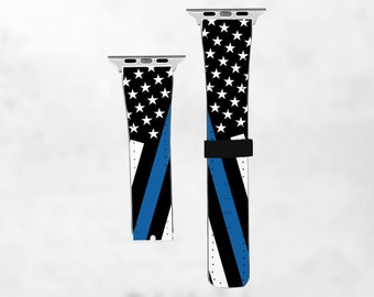 Thin Blue Line Watch Band - Etsy