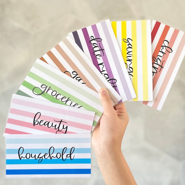 Laminated Cash Envelopes, Set of 7, Budget Envelope System, Budgeting, Mother's Day Gift