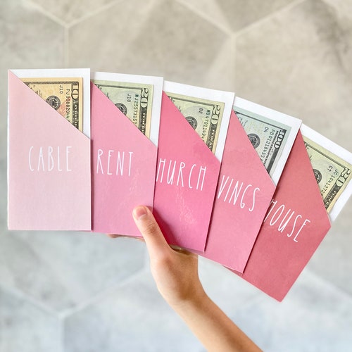 Personalized Vertical Cash Envelopes Set of 5 Cash Envelopes Etsy