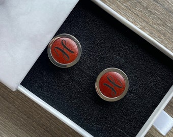 Personalised Leather Cufflinks for Him, 3rd Anniversary Gift for Husband, Personalized Groomsmen Gift, Christmas Gift