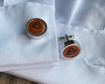 Personalised Leather Cufflinks for Him, 3rd Anniversary Gift for Husband, Personalized Groomsmen Gift, Christmas Gift