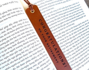 On to the next Chapter Leather Bookmark, Retirement Gift for Men, Women, Personalized Customs Leather Bookmark, New Job Gift