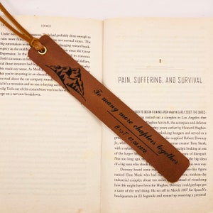 Leather Bookmark, Personalized 3rd Anniversary Bookmark, Leather Anniversary - To many more chapters together - Engraved, 101 Years Warranty