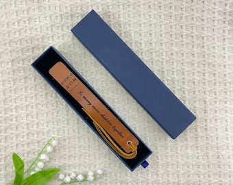 Marque-page en cuir, marque-page personnalisé du 3e anniversaire, anniversaire en cuir - Pour de nombreux autres chapitres ensemble - Bookmark Leather