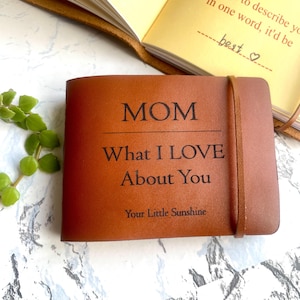 50 MOM Ce que j'aime chez vous journal en cuir, cadeau personnalisé pour maman, cadeaux de fête des mères pour maman, journal souvenir souvenir