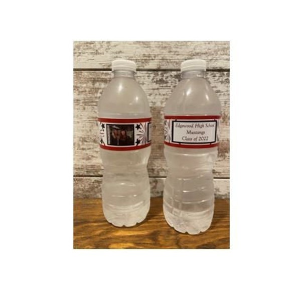 Personalized Custom Graduation Bottled Water Labels | Sticker Paper | Open House |  Graduation | Class of 2022 | Grad | Open House decor