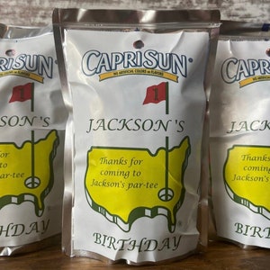 Personalized Masters Hole In One Caprisun Labels | Birthday Decorations | Print & Ship Stickers