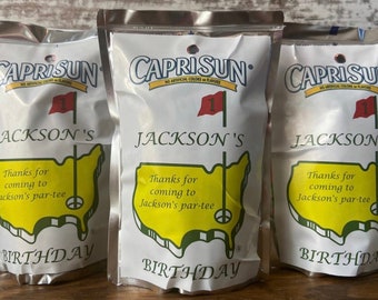 Personalized Masters Hole In One Caprisun Labels | Birthday Decorations | Print & Ship Stickers