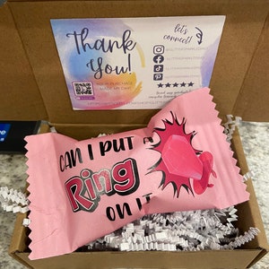 Custom Proposal Ring Pop | Pop the Question Ring Pop | He Put A Ring On It | You pick color of wrapper and what it says | Pop It