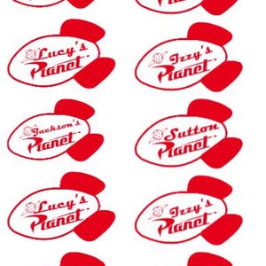 Name Planet Toy Story  Stickers | Birthdays | Party Decorations | Events | Two Infinity | Buzz | Pizza Planet | Aliens | Woody | Bo Peep
