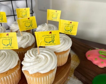 DIGITAL Golf Flag Cupcake Toppers PDF | Masters | Golf Theme Party | Hole in One | Retirement | Fore-Tee | Par-Tee | PDF | Golf Decorations