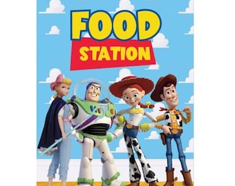 DIGITAL Toy Story Food Station Sign | 8 x 10 | Digital |  Birthday Board | Toy Story Birthday | Printable | Buzz | Woody | BoPeep | Jessie