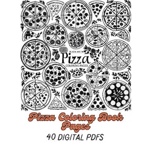 Digital Pizza Adult Coloring Pages | Printable Food Coloring Sheets | Fun Pizza Art for Adults & Teens | Instant Download