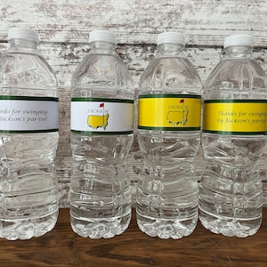 Personalized Masters Sticker Bottled Water Labels | Digital (pdf) Or Print And Ship option | Waterproof | Golf | Hole in One | Golf Party