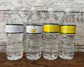 Personalized Masters Sticker Bottled Water Labels | Digital (pdf) Or Print And Ship option | Waterproof | Golf | Hole in One | Golf Party