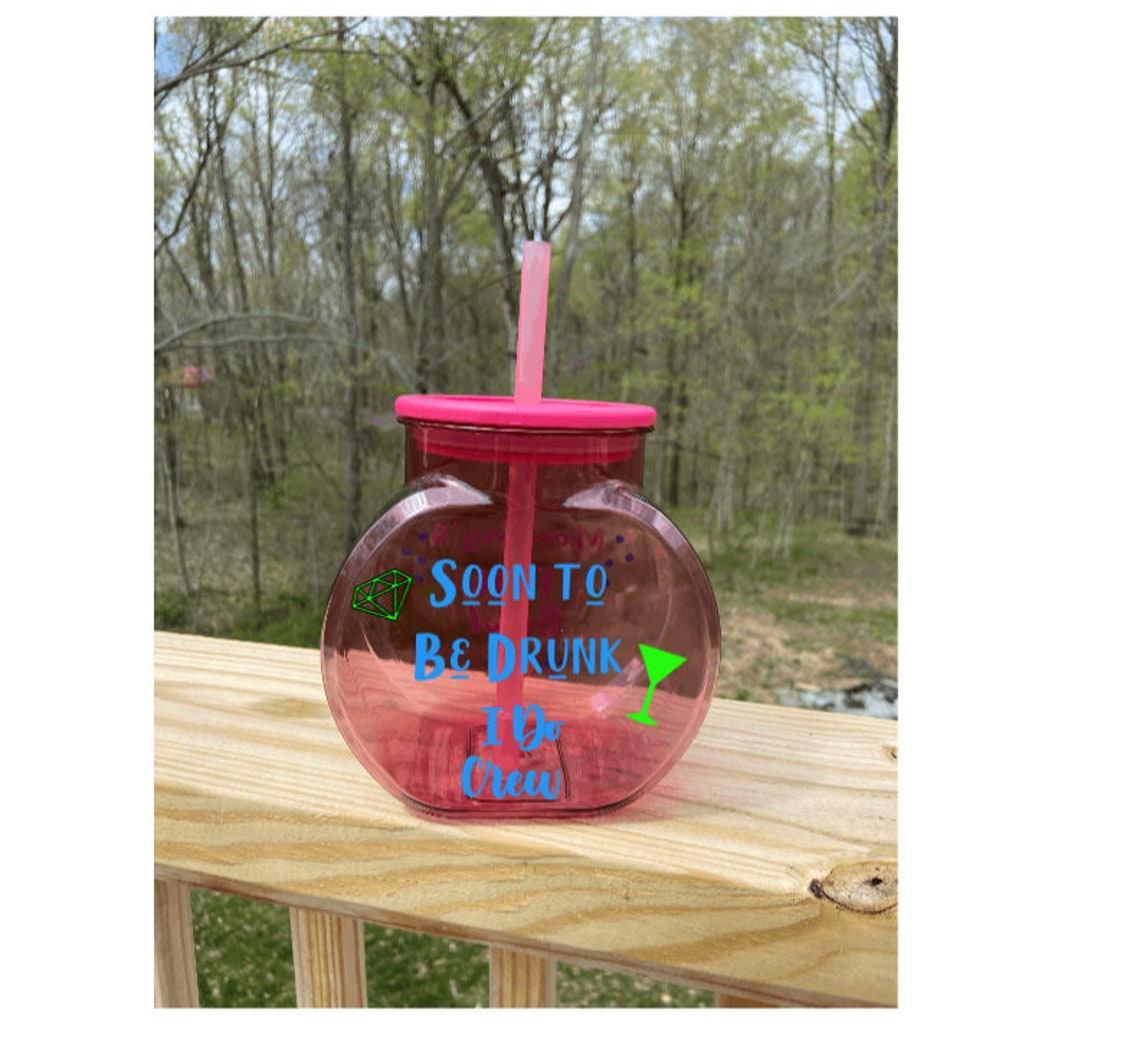 Personalized Fish Bowl Cup with Lid & Straw 1 MINT GREEN Etsy