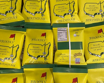 Personalized Hole In ONE birthday chip bags digital download (pdf) & folded and shipped option | Masters | Golf Party | Golf | Fore Tee