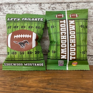 Personalized Football party chip bags digital download (pdf) & folded and shipped option | Sports | Football Party | High School | Tailgate