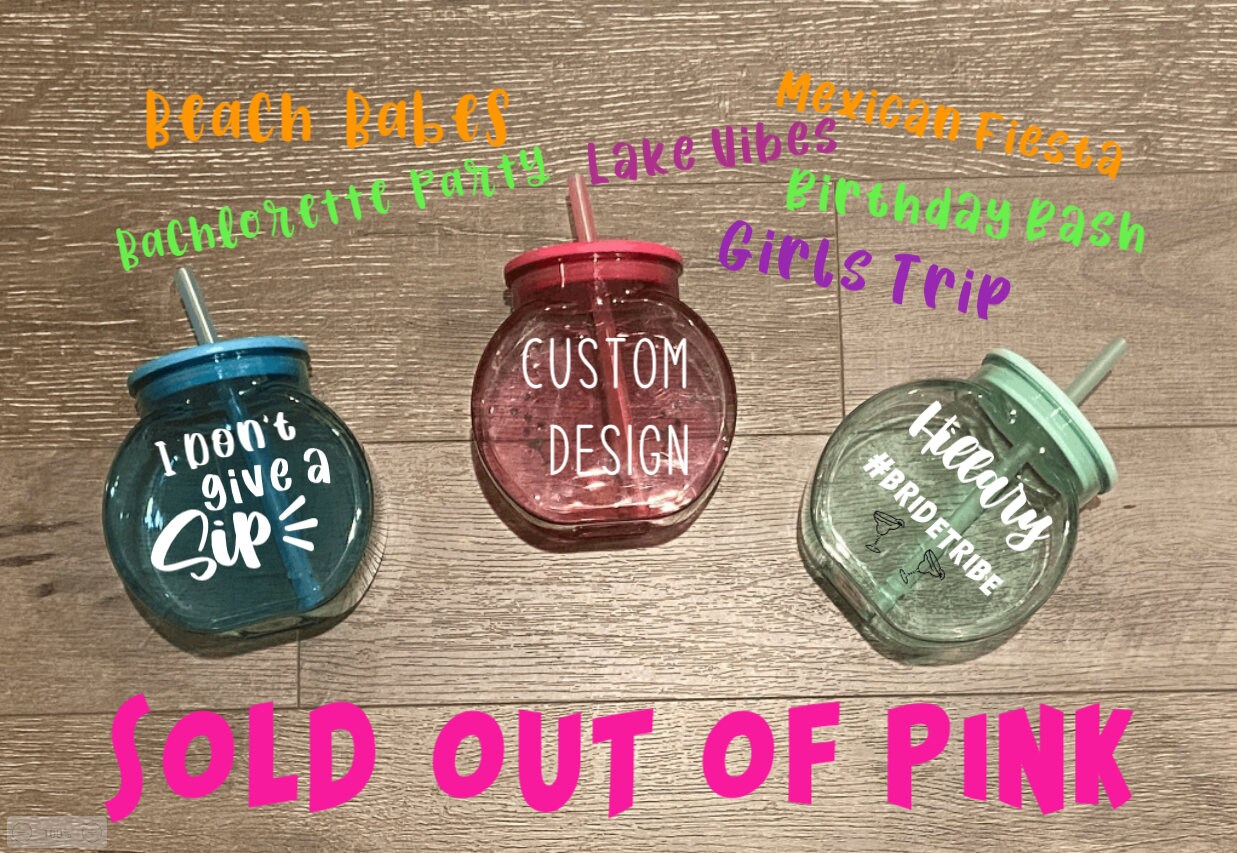 Personalized Fish Bowl Cup with Lid & Straw 1 MINT GREEN Etsy