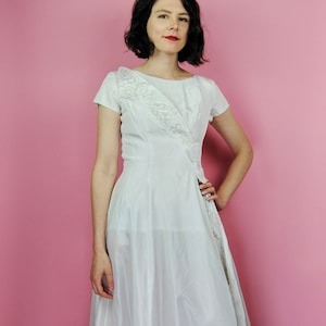 1960s Emma Domb Wedding Dress or Formal Gown with Sequins- XXS to XS