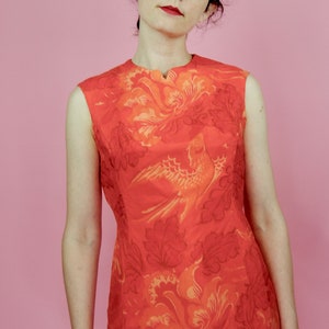 1960s Vintage Bright Van Ziang Orange Silk Dress and Shirt Set - Sm