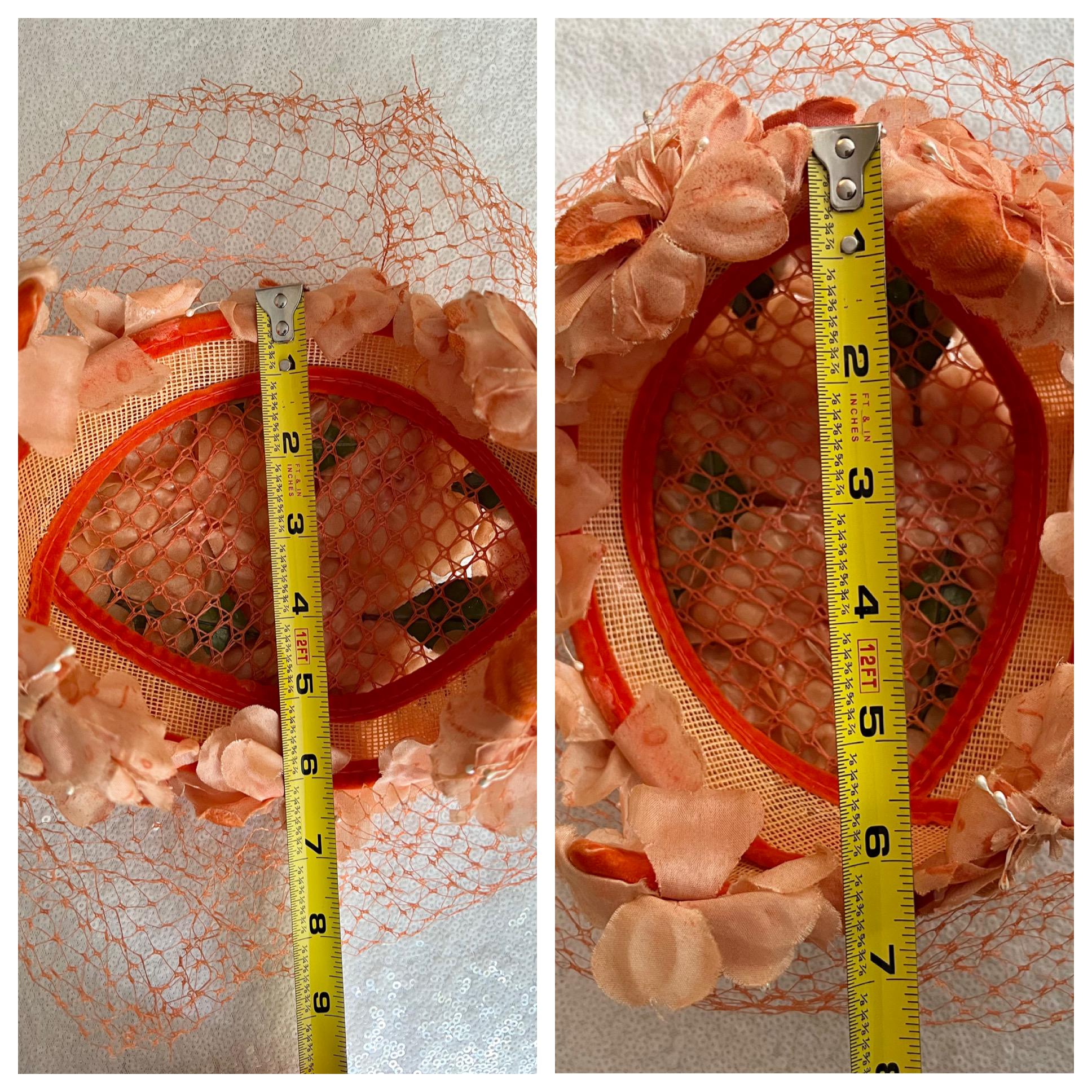 1950s Vintage Orange Peach Flower Spring or Summer Floral 